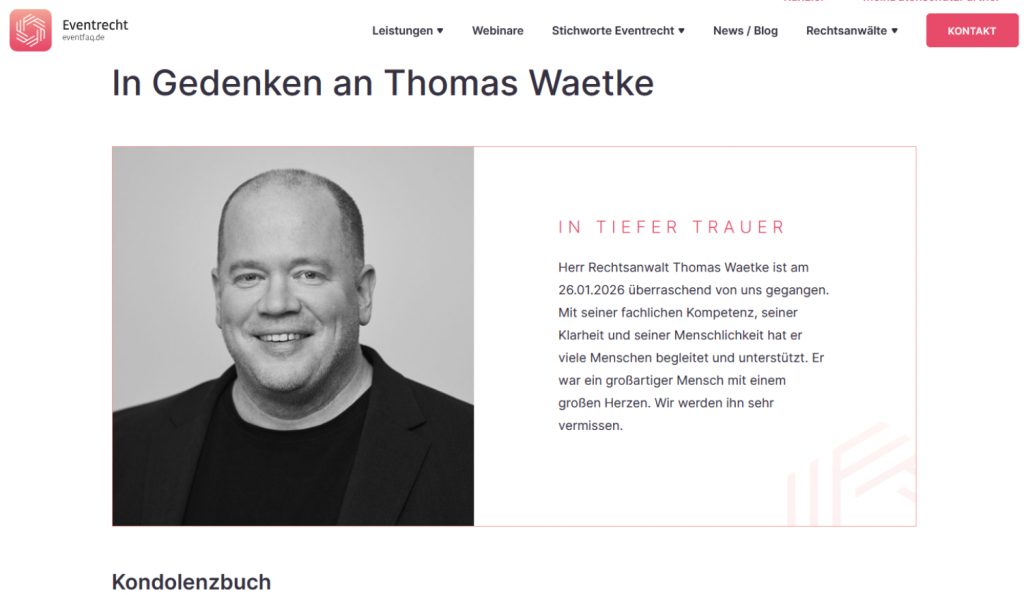 Wir nehmen Abschied von - Thomas Waetke